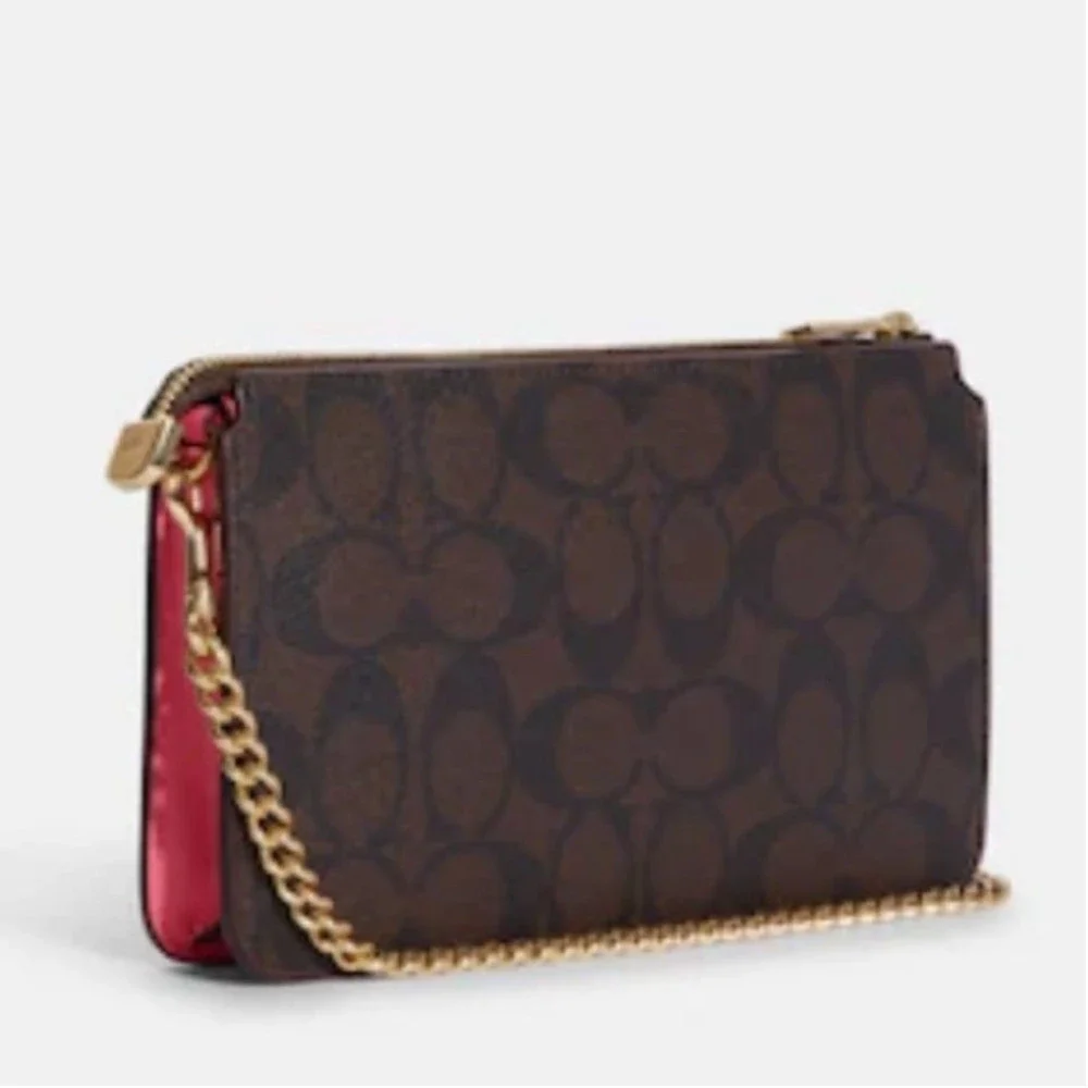Coach Poppy Crossbody With Card Case In Signature Canvas - Picture 2 of 5